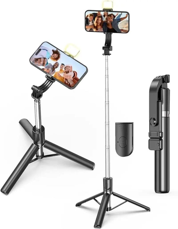4-in-1 Selfie Stick with Tripod & Bluetooth Remote for iPhone & Android