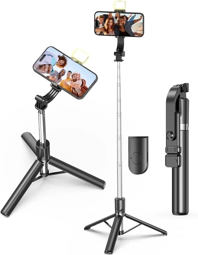 R1S-L 4-in-1 Selfie Stick Tripod with Bluetooth Remote