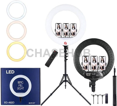 BD-460D 18 Inch Ring Fill Light with Stand White and Black versions — Chase Hub